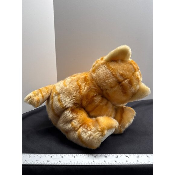 Stuffed Animal Cat Plush Toy By SKM . 14" Orange White Tabby Fat Cat Kitten Stri - Picture 4 of 9